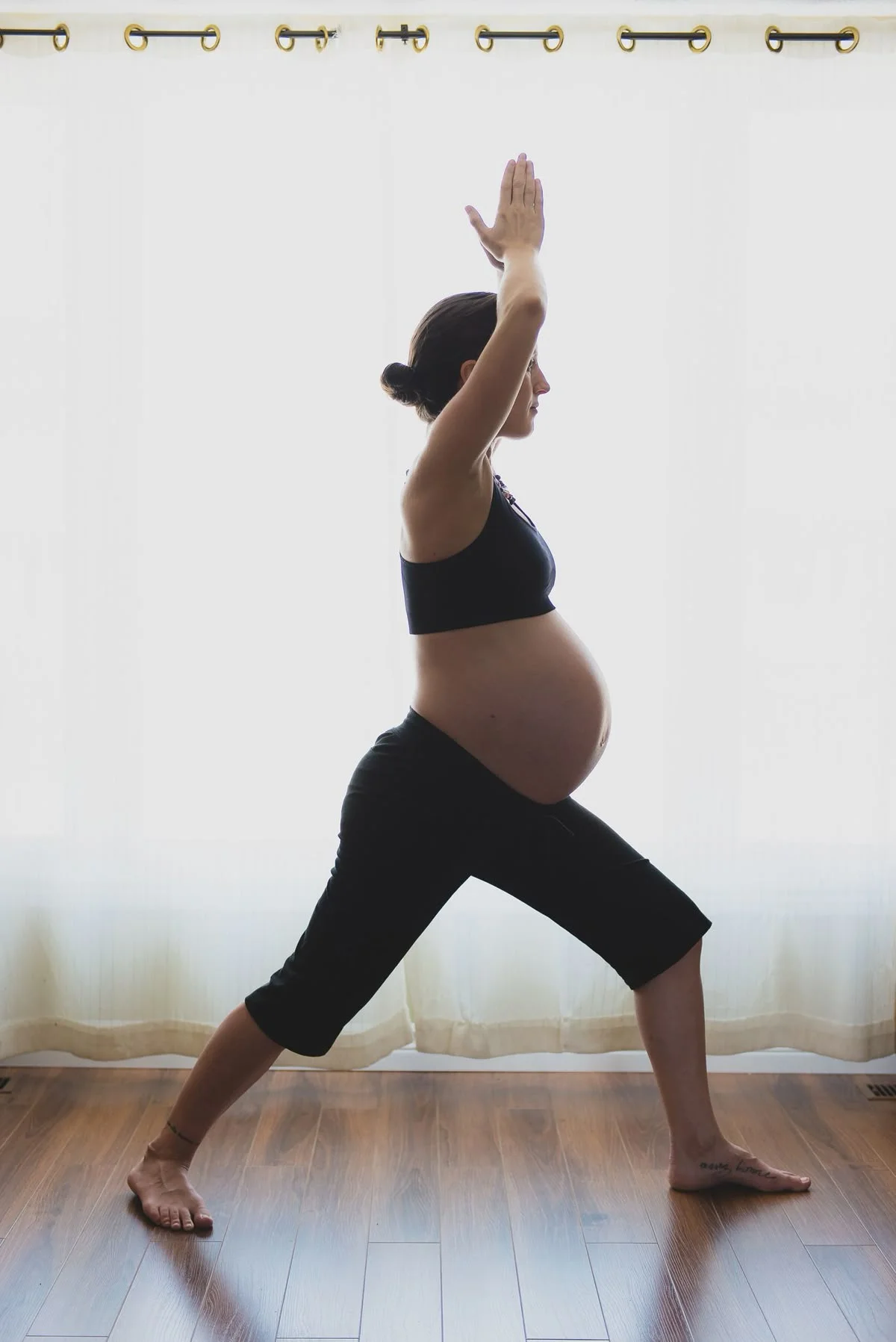 Prenatal yoga stretch
